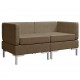 Modulinės kampinės sofos su pagalvėmis, 2vnt., rudos, audinys