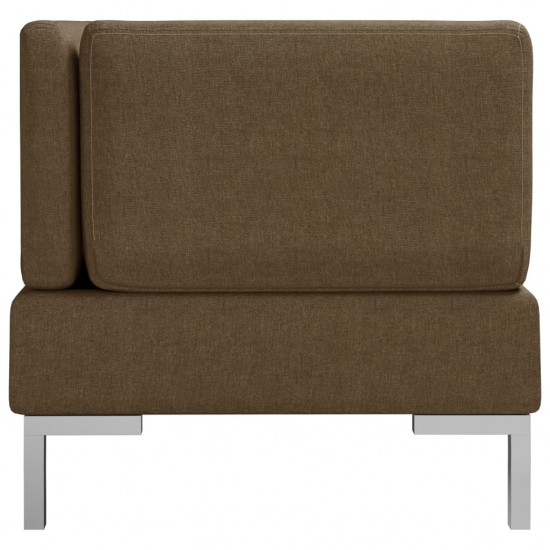 Modulinės kampinės sofos su pagalvėmis, 2vnt., rudos, audinys