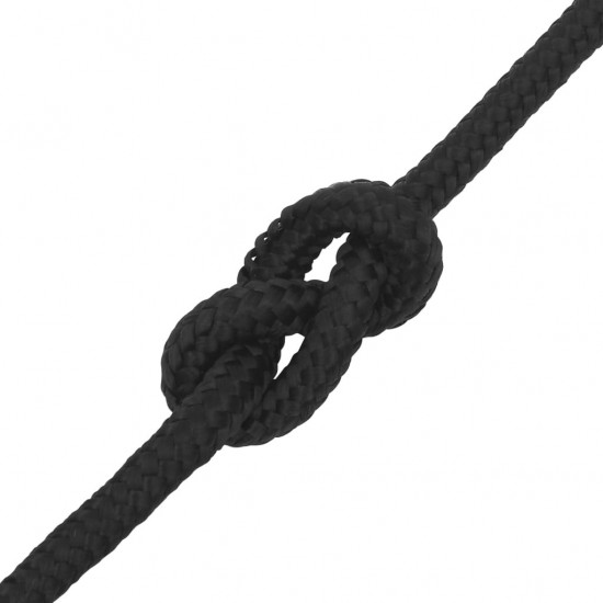 Valties virvė, visiškai juoda, 12mm, 250m, polipropilenas
