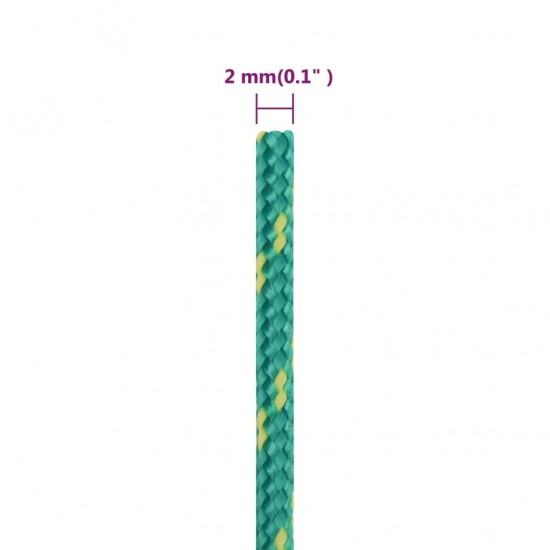 Valties virvė, žalios spalvos, 2mm, 25m, polipropilenas