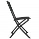 Sulankstomos lauko kėdės, 4vnt., juodos, plienas ir tekstilenas