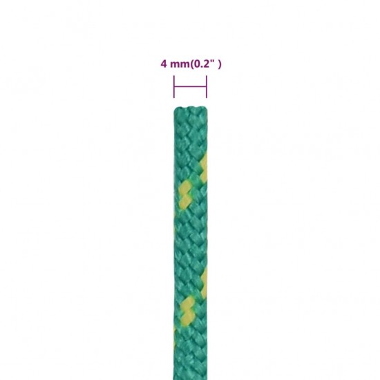 Valties virvė, žalios spalvos, 4mm, 50m, polipropilenas