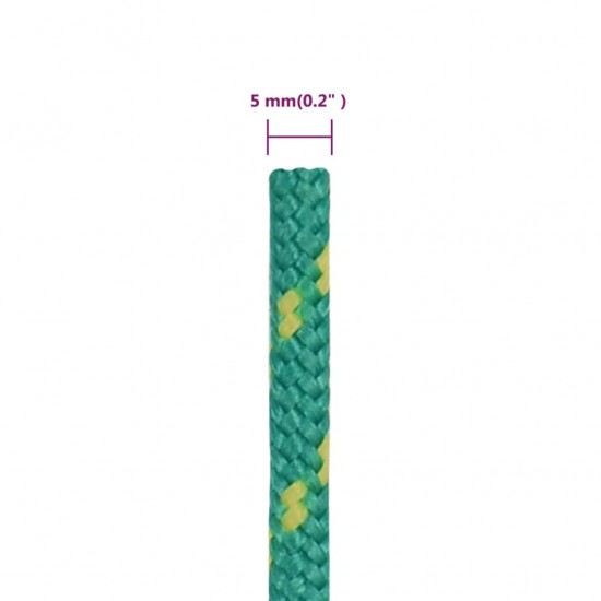 Valties virvė, žalios spalvos, 5mm, 25m, polipropilenas