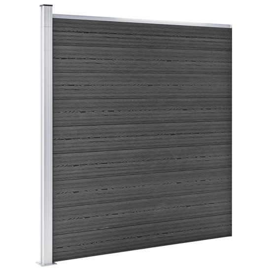 Tvoros segmentų rinkinys, juodos spalvos, 1657x(105-186)cm, WPC