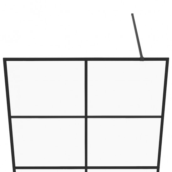 Dušo sienelė su skaidriu ESG stiklu, juodos spalvos, 140x195cm