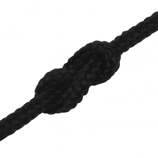 Darbo virvė, juodos spalvos, 2mm, 100m, poliesteris
