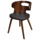 Valgomojo kėdės, 4vnt., rudos, išlenkta mediena ir dirbtinė oda