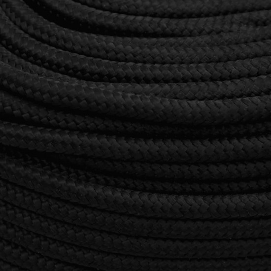 Darbo virvė, juodos spalvos, 6mm, 250m, poliesteris