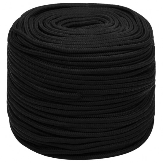Darbo virvė, juodos spalvos, 6mm, 500m, poliesteris
