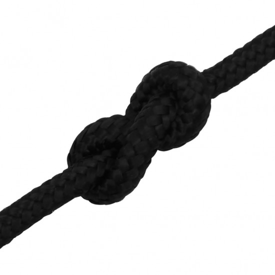 Darbo virvė, juodos spalvos, 8mm, 25m, poliesteris