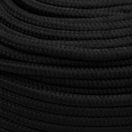Darbo virvė, juodos spalvos, 10mm, 50m, poliesteris
