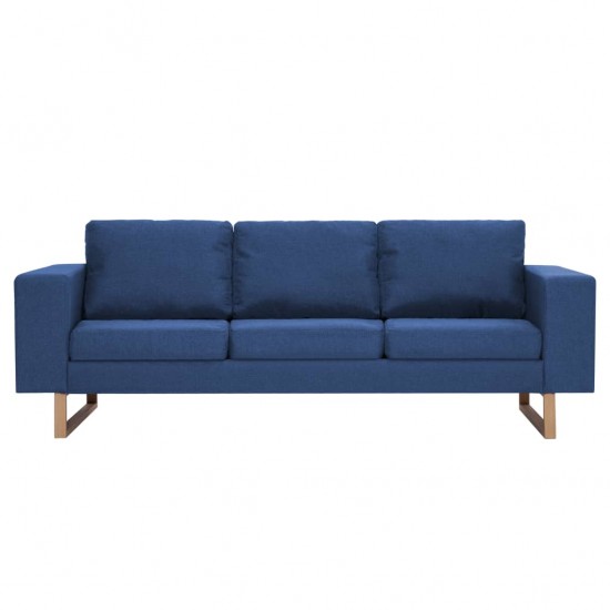 Trivietė sofa, mėlyna, audinys