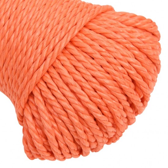 Darbo virvė, oranžinės spalvos, 6mm, 250m, polipropilenas