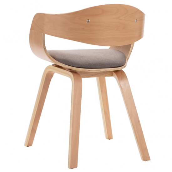 Valgomojo kėdės, 2vnt., taupe, išlenkta mediena ir audinys
