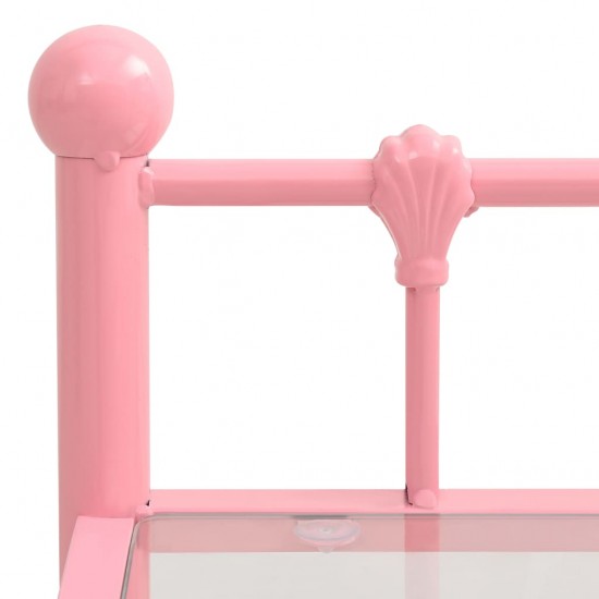 Spintelė, rožinė/skaidri, 45x34,5x60,5cm, metalas/stiklas