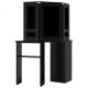 Kampinis kosmetinis staliukas su LED, juodas, 111x54x141,5cm