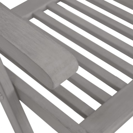 Atlošiamos sodo kėdės, 2vnt., pilkos, akacijos medienos masyvas