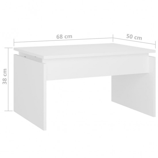 Kavos staliukas, baltos spalvos, 68x50x38cm, MDP