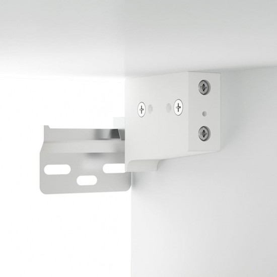 Veidrodinė spintelė su LED apšvietimu, balta, 76x15x55cm