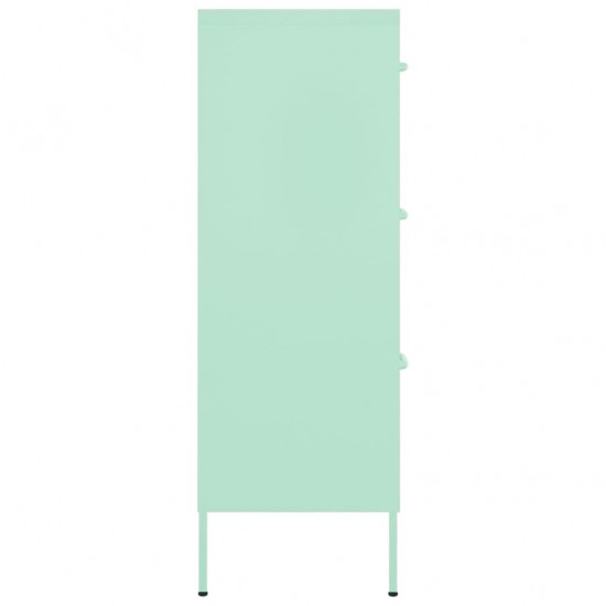 Spintelė su stalčiais, mėtinės spalvos, 80x35x101,5cm, plienas