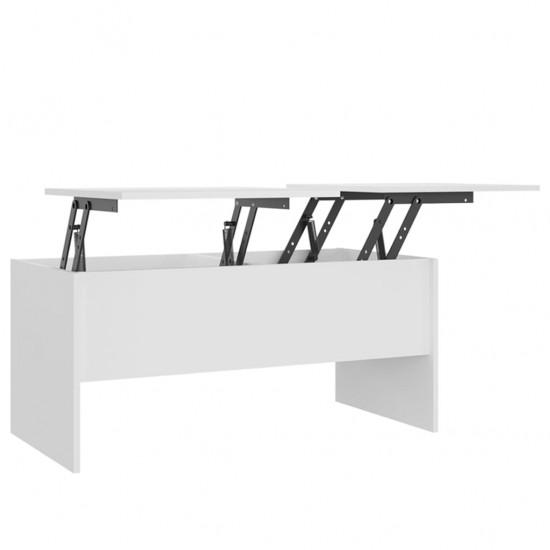 Kavos staliukas, baltas, 102x50,5x46,5cm, apdirbta mediena