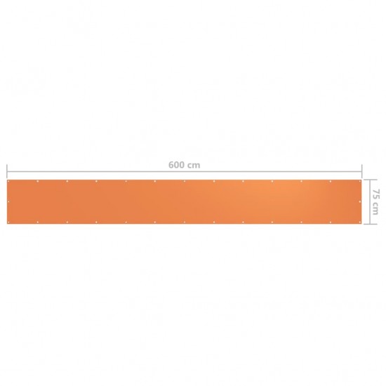 Balkono pertvara, oranžinės spalvos, 75x600cm, oksfordo audinys