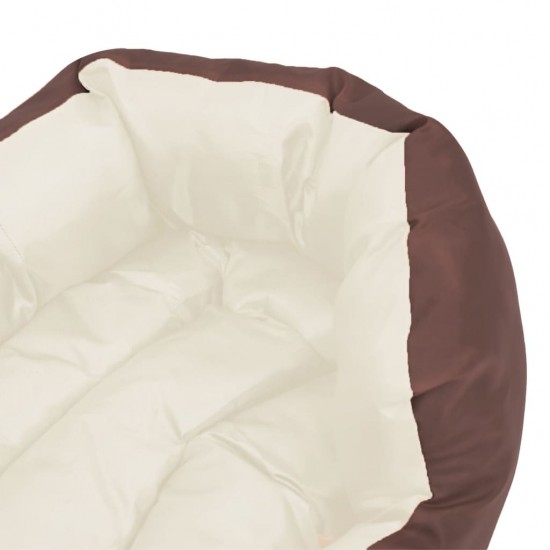 Dvipusė skalbiama pagalvė šunims, ruda ir kreminė, 65x50x20cm