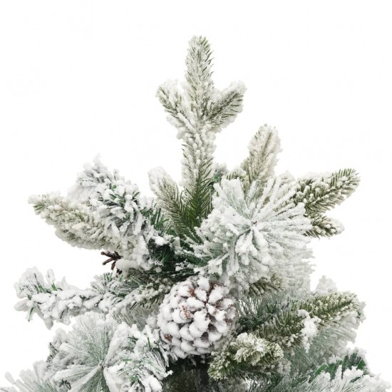Kalėdų eglutė su sniegu/LED/kankorėžiais, 150cm, PVC ir PE