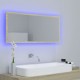 Vonios kambario LED veidrodis, ąžuolo, 100x8,5x37cm, akrilas