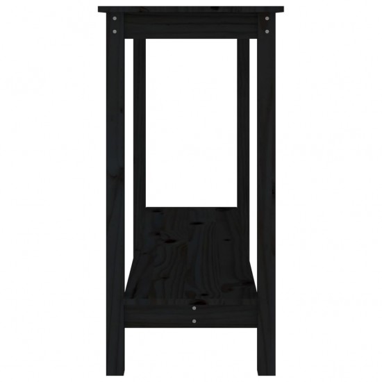 Konsolinis staliukas, juodas, 110x40x80cm, pušies masyvas