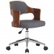 Pasukama biuro kėdė, pilka, išlenkta mediena ir audinys