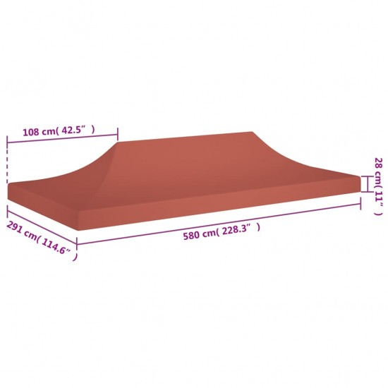 Proginės palapinės stogas, terakota spalvos, 6x3m, 270 g/m²