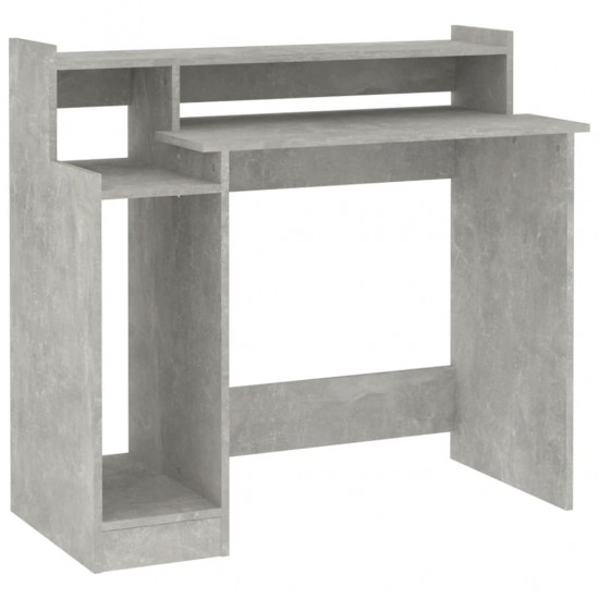 Rašomasis stalas su LED, betono pilkas, 97x45x90cm, mediena