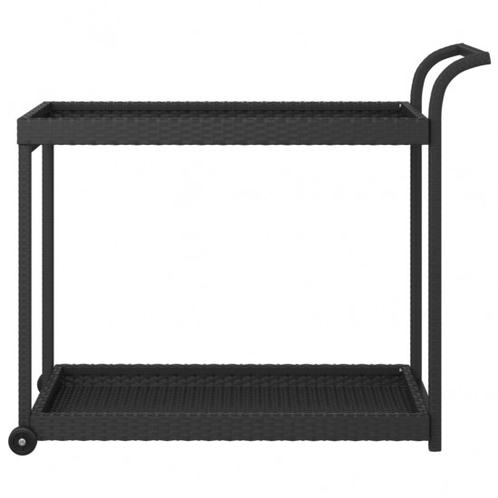 Baro vežimėlis, juodos spalvos, 100x45x83cm, poliratanas