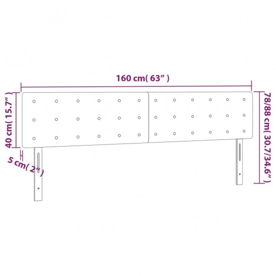 Galvūgalis su LED, tamsiai pilkas, 160x5x78/88cm, audinys