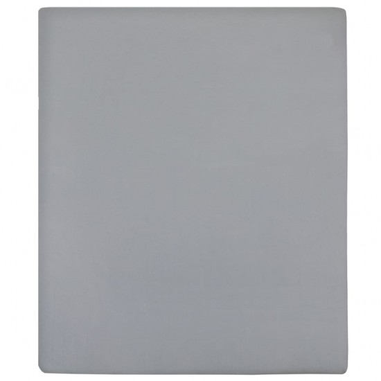 Paklodės su guma, 2vnt., pilkos spalvos, 100x200cm, medvilnė