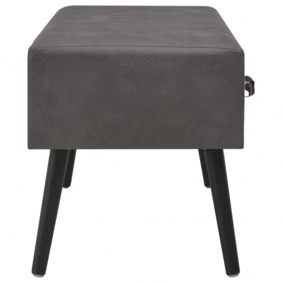 Kavos staliukas, pilkos spalvos, 80x40x46 cm, dirbtinė oda