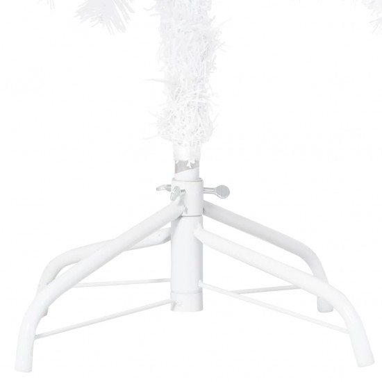 Dirbtinė Kalėdų eglutė su LED ir žaisliukais, balta, 150cm, PVC