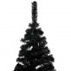 Dirbtinė Kalėdų eglutė su LED/žaisliukais, juoda, 150cm, PVC