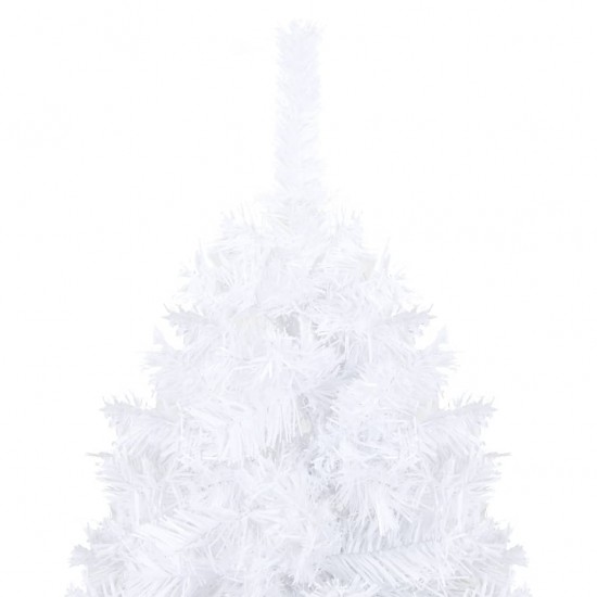 Dirbtinė Kalėdų eglutė su LED ir žaisliukais, balta, 180cm, PVC