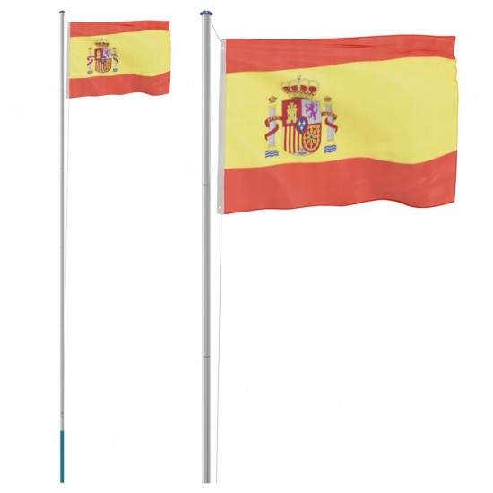 Ispanijos vėliava su stiebu, aliuminis, 6,23m