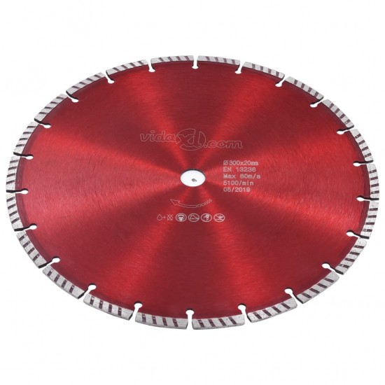 Turbo deimantinis pjovimo diskas, plienas, 300mm