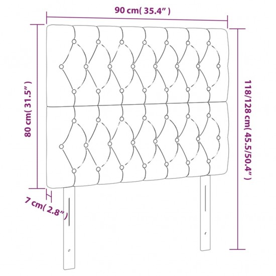 Galvūgalis su LED, juodos spalvos, 90x7x118/128cm, audinys