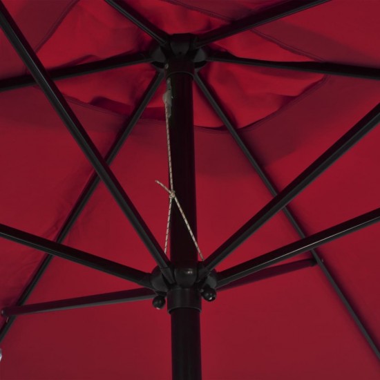 Lauko skėtis su metaliniu stulpu, raud. vyn. sp., 300x200cm