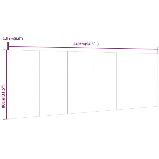 Sieninis galvūgalis, betono pilkas, 240x1,5x80cm, mediena