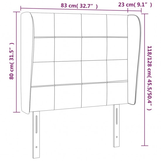 Galvūgalis su auselėmis, juodas, 83x23x118/128cm, aksomas