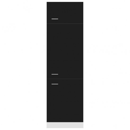 Šaldytuvo spintelė, juodos spalvos, 60x57x207cm, MDP