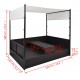Sodo gultas su skliautu, juodas, 190x130cm, poliratanas