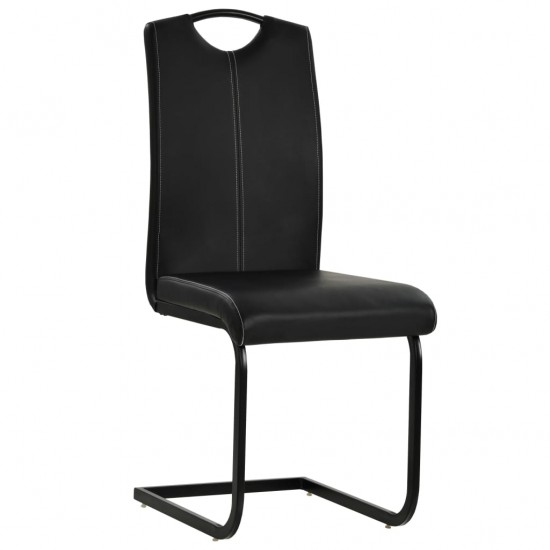 Gembinės valgomojo kėdės, 4 vnt., juodos, dirbtinė oda