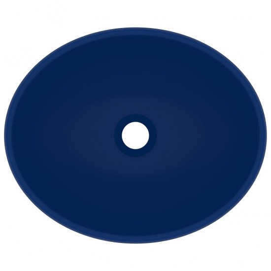 Prabangus praustuvas, matinis mėlynas, 40x33cm, keramika